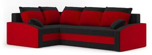 Rohová sedačka Graciana (čierna + červená) (L). Vlastná spoľahlivá doprava až k Vám domov. 1066770