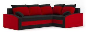 Rohová sedačka Graciana (čierna + červená) (P). Vlastná spoľahlivá doprava až k Vám domov. 1066776