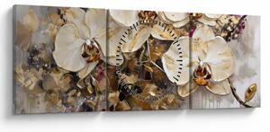 Obraz - Orchidey (s hodinami) (90x30 cm)