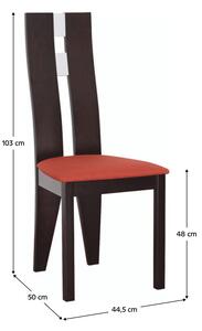 KONDELA Drevená stolička, wenge/terakota, BONA