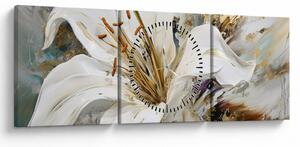 Obraz - Abstrakcia s ľaliou (s hodinami) (90x30 cm)