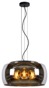 Lucide 45401/50/65 závesné svietidlo Olivia dymovo šedé, 3xE27, ø50cm