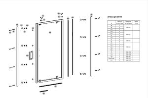 CERSANIT sprchové otváracie dvere ARTECO 80 x 190 cm, jednokrídlové, chróm, S157-007