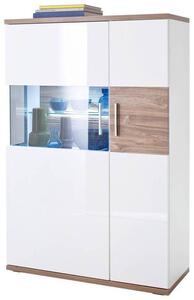 VYSOKÁ KOMODA, biela, farba duba, 90/135/37 cm Livetastic - Komody, Online Only