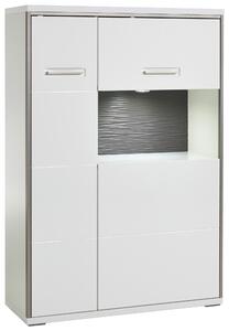 VYSOKÁ KOMODA, sivá, strieborná, biela, 94/137/38 cm Livetastic - Komody, Online Only