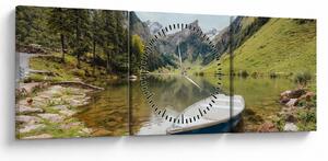 Obraz - Seealpsee, jazero Švajčiarska (s hodinami) (90x30 cm)