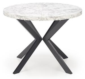 Jedálenský stôl PIRUNA biely mramor/čierna