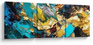 Obraz - Textúrovaná olejomaľba (s hodinami) (90x30 cm)