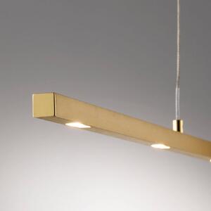 Quitani LED závesné svietidlo Tolu, dĺžka 179 cm, mosadz