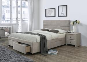Čalúnená posteľ so zásuvkami Kayleon 160x200 - béžová