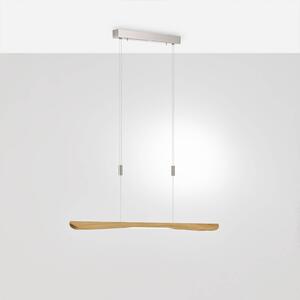 Quitani LED závesné svietidlo Hiba, prírodný dub, dĺžka 118 cm