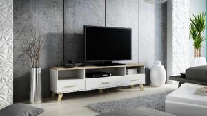 Drevko TV stolík Lotus - biela, 180 cm