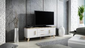 Drevko TV stolík Lotus - biela, 140 cm