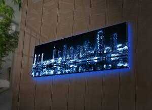 Wallity Obraz s LED osvetlením NOČNÉ MRAKODRAPY 6 30 x 90 cm