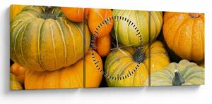 Obraz - Jesenná tekvica (s hodinami) (90x30 cm)