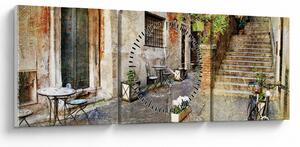 Obraz - Staré ulice Ríma (s hodinami) (90x30 cm)