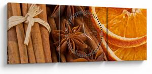 Obraz - Vonné korenie (s hodinami) (90x30 cm)