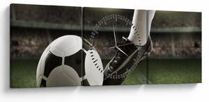 Obraz - Futbalová lopta (s hodinami) (90x30 cm)