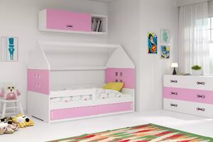 Domčeková posteľ DOMI 160x80cm - Biela - Ružová