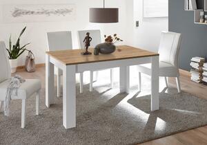 Jedálenský stôl SLIM 3 dub svetlý/biela lesklá