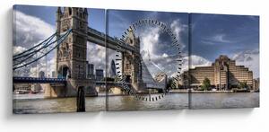 Obraz - Tower Bridge v Londýne (s hodinami) (90x30 cm)