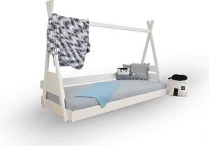 Drevená detská posteľ domček Teepee - 2 veľkosti - biela Rozmer: 90x200