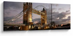 Obrázok - Tower Bridge v noci (s hodinami) (90x30 cm)