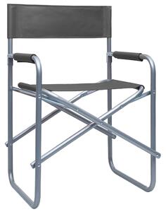 Režisérske stoličky 2 ks, oceľ, sivé