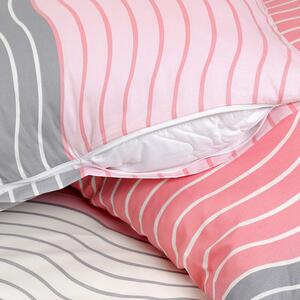 Goldea bavlnené posteľné obliečky deluxe - ružové vlnky 240 x 200 a 2ks 70 x 90 cm