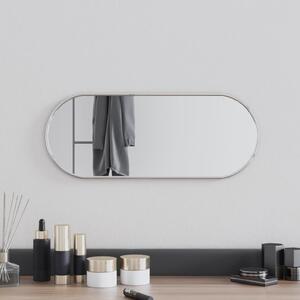 Nástenné zrkadlo strieborné 50x20 cm oválne