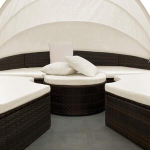 Ratanová záhradná posteľ LAZY - hnedá 186 cm