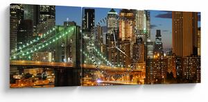 Obraz - Most s New Yorkom (s hodinami) (90x30 cm)