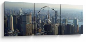 Obraz - Manhatten vo dne (s hodinami) (90x30 cm)