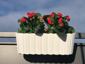 Plastový balkónový kvetináč DDECZ400 38,3 cm - biela