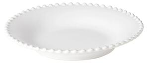 Biely kameninový tanier na polievku Costa Nova Pearl, ⌀ 24 cm
