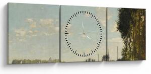 Obraz - Claude Monet, Argenteuil, reprodukcia (s hodinami) (90x30 cm)