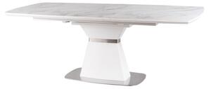 Rozkladací jedálenský stôl 160-210 cm Shirly (biela + mramor biely) (pre 8 a viac osôb). Vlastná spoľahlivá doprava až k Vám domov. 1050805