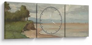 Obraz - Jean-Baptiste-Camille Corot, Beach Near Etretat, reprodukcia (s hodinami) (90x30 cm)