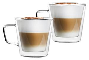 Sklenené hrnčeky v súprave 2 ks na cappuccino/dvojstenné 350 ml – Vialli Design