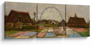 Obraz - Vincent van Gogh, Flower Beds in Holland, reprodukcia (s hodinami) (90x30 cm)