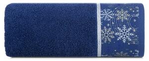 Bavlnený modrý uterák s vianočnou výšivkou Šírka: 50 cm | Dĺžka: 90 cm
