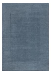 Tmavomodrý ručne tkaný vlnený koberec 120x170 cm Textured Wool Border – Flair Rugs