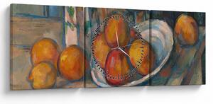 Obraz - Paul Cézanne, Still Life with Milk Jug and Fruit, reprodukcia (s hodinami) (90x30 cm)