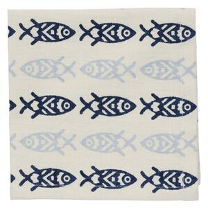 Bavlnený obrúsok Blue Fishes – set 4 ks