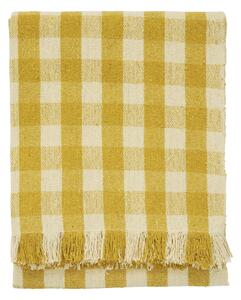 Prehoz z recyklovanej bavlny Checked Yellow 125 × 175 cm