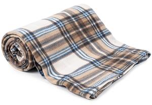 Jahu Deka fleece hnedomodrobiela, 150 x 200 cm