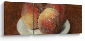 Obraz - Henri Fantin-Latour, Three Peaches on a Plate, reprodukcia (s hodinami) (90x30 cm)