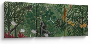 Obraz - Henri Rousseau, Tropical Forest with Monkeys, reprodukcia (s hodinami) (90x30 cm)