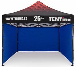 TENTino PROMO nožnicový stan 3x3 m STEEL s potlačenou STRECHOU Farba opláštenia: 8A - MODRÁ, Počet bočních plachet: konstrukce + střecha TENTino + 1x boční strana