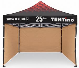 TENTino PROMO nožnicový stan 3x3 m STEEL s potlačenou STRECHOU Farba opláštenia: 10B - SVETLO HNEDÁ, Počet bočních plachet: konstrukce + střecha TENTino + 1x boční strana